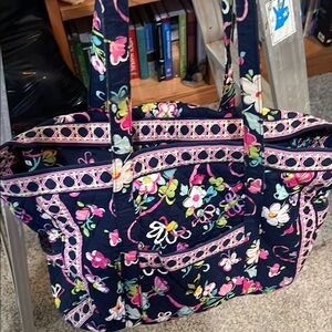 Vera Bradley Pink and Green Floral Tote Bag